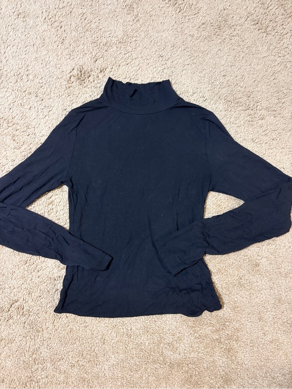 Mango Navy Long Sleeve Turtleneck Top